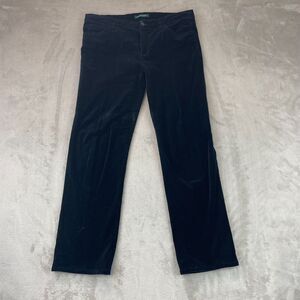 Lauren Ralph‎ Lauren Pants Women 10 Black Velvet Straight Leg Fit Designer